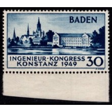 Ingeniørkongres. Tyskland. Fransk Zone. Baden. Postfrisk.